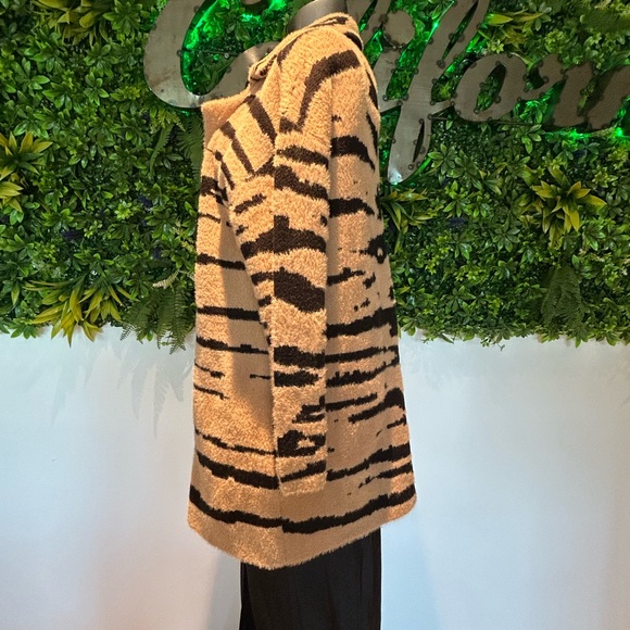 Anthropologie Calligraphie Tiger Stripe Long Cardigan Sz Lg - Picture 3 of 7
